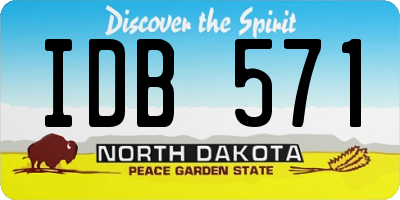 ND license plate IDB571