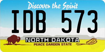 ND license plate IDB573