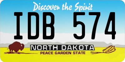 ND license plate IDB574