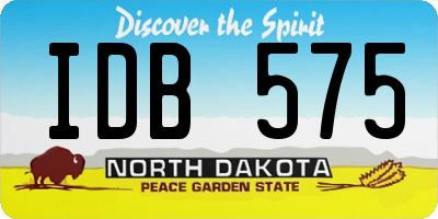 ND license plate IDB575