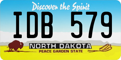 ND license plate IDB579