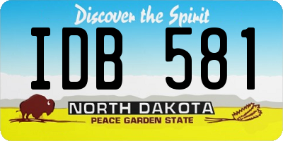 ND license plate IDB581