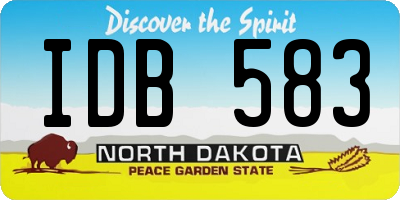 ND license plate IDB583