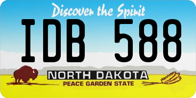 ND license plate IDB588