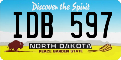 ND license plate IDB597