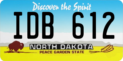 ND license plate IDB612