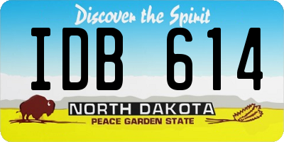 ND license plate IDB614