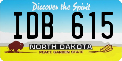 ND license plate IDB615