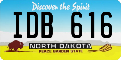 ND license plate IDB616