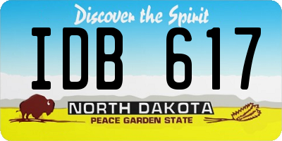 ND license plate IDB617