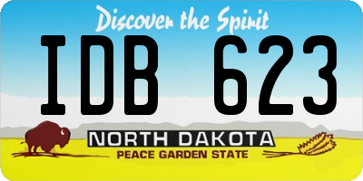 ND license plate IDB623