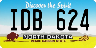 ND license plate IDB624