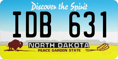 ND license plate IDB631