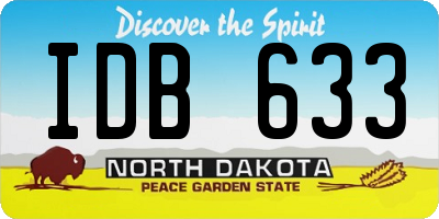 ND license plate IDB633
