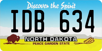 ND license plate IDB634