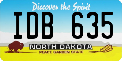 ND license plate IDB635