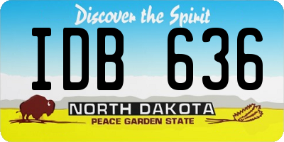 ND license plate IDB636