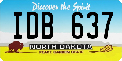 ND license plate IDB637