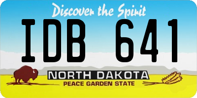 ND license plate IDB641