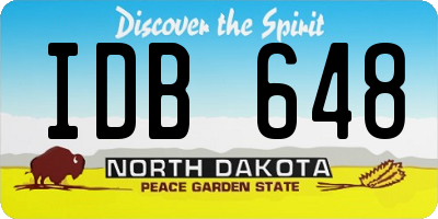 ND license plate IDB648