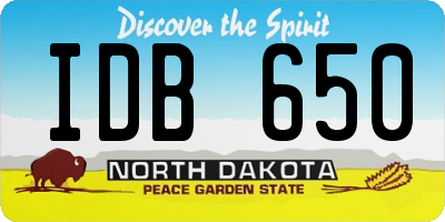 ND license plate IDB650