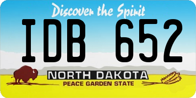 ND license plate IDB652
