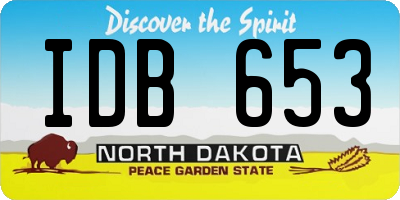 ND license plate IDB653
