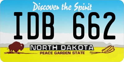 ND license plate IDB662