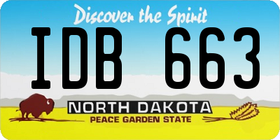 ND license plate IDB663