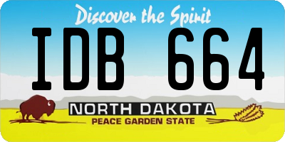 ND license plate IDB664