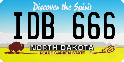 ND license plate IDB666