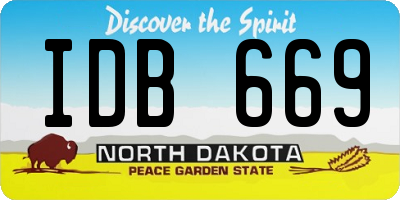 ND license plate IDB669