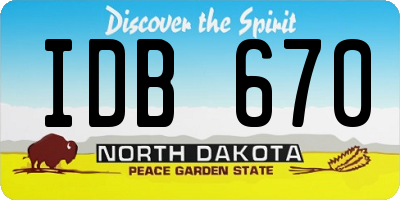 ND license plate IDB670