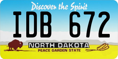 ND license plate IDB672