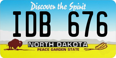 ND license plate IDB676