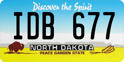 ND license plate IDB677