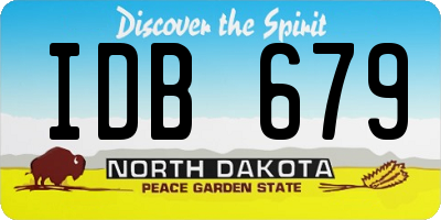 ND license plate IDB679