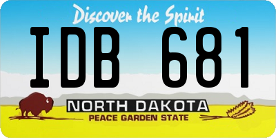 ND license plate IDB681