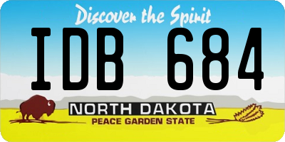 ND license plate IDB684