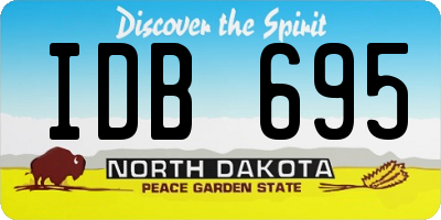 ND license plate IDB695
