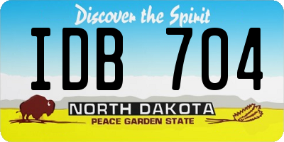 ND license plate IDB704
