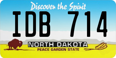ND license plate IDB714