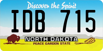 ND license plate IDB715