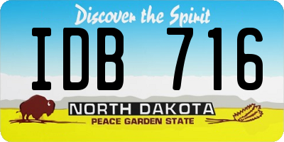 ND license plate IDB716