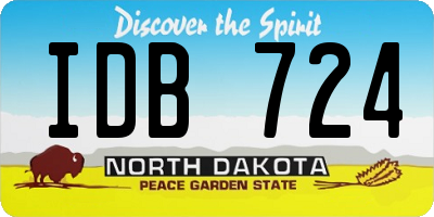ND license plate IDB724