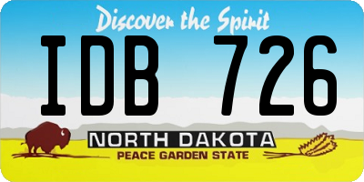 ND license plate IDB726