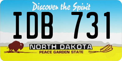 ND license plate IDB731