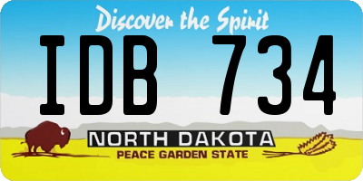 ND license plate IDB734