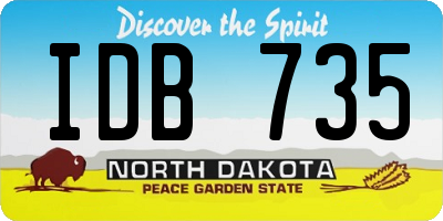 ND license plate IDB735