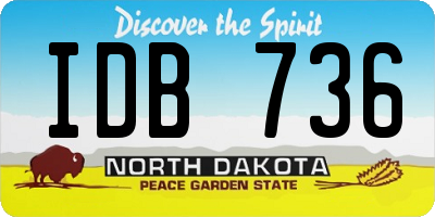ND license plate IDB736